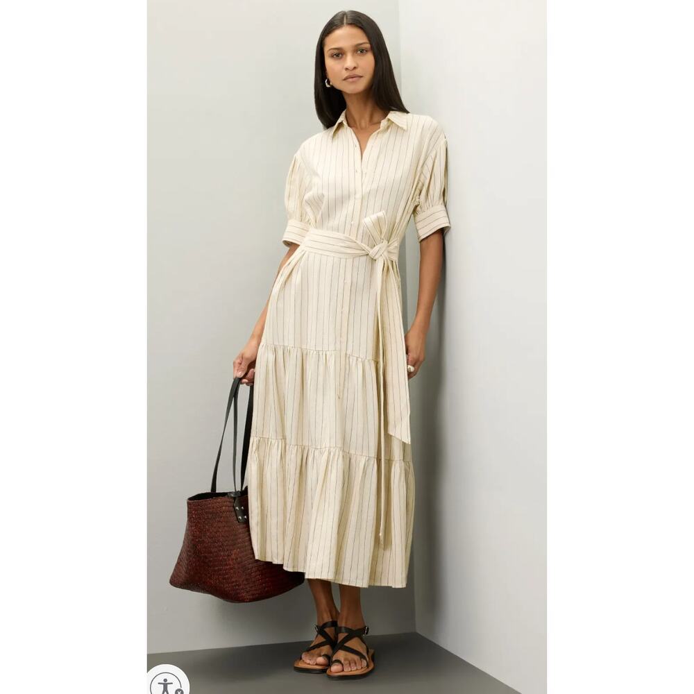 Marissa Webb x RTR Off White Tie Waist Linen Dress
